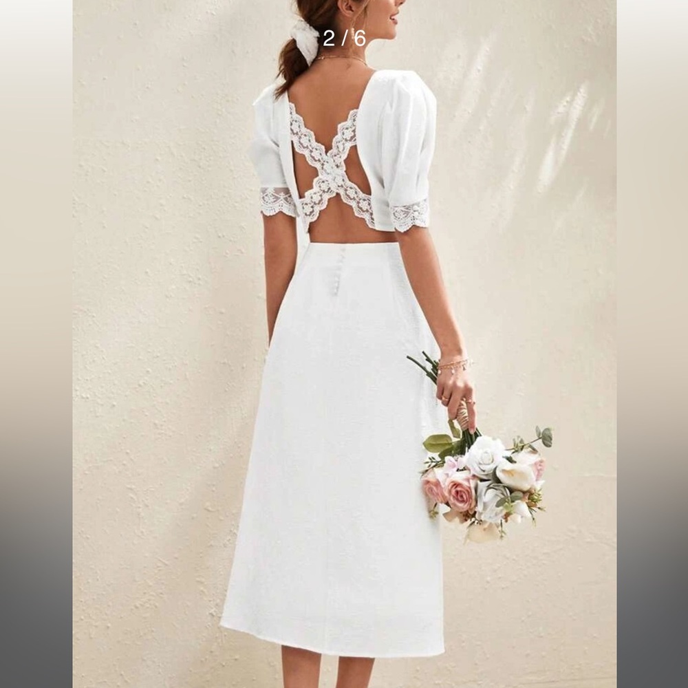 Shein - White Bridal Matching Set
